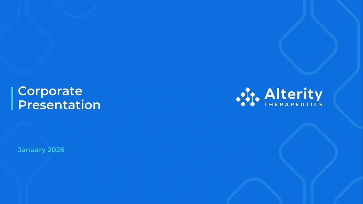 Alterity Therapeutics Sets 2025 Milestones and 2026 Objectives