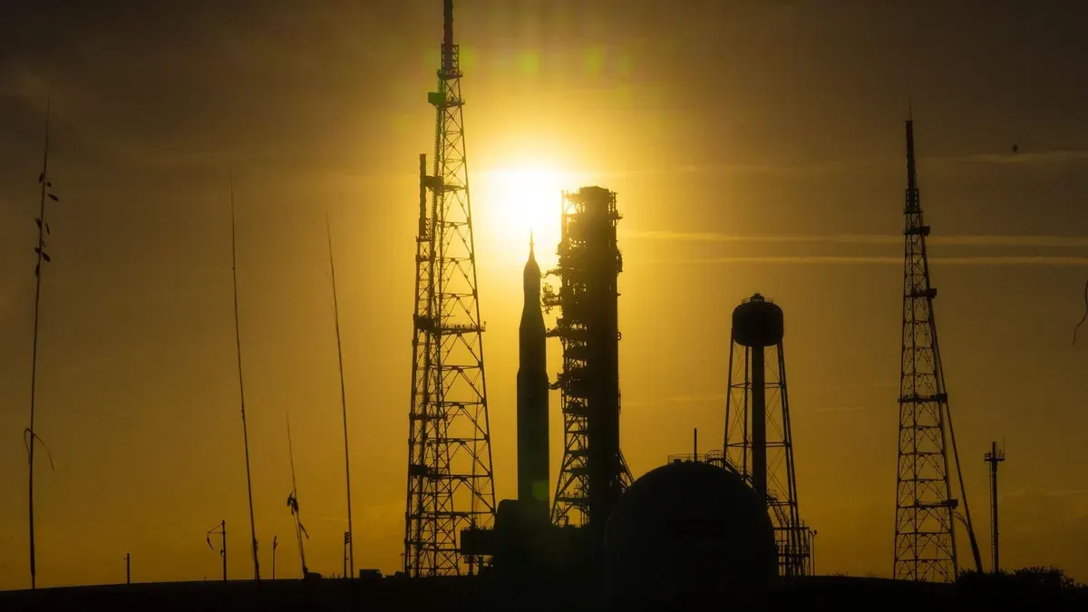 NASA's Artemis 2 rocket at Launch Pad 39B with Orion spacecraft