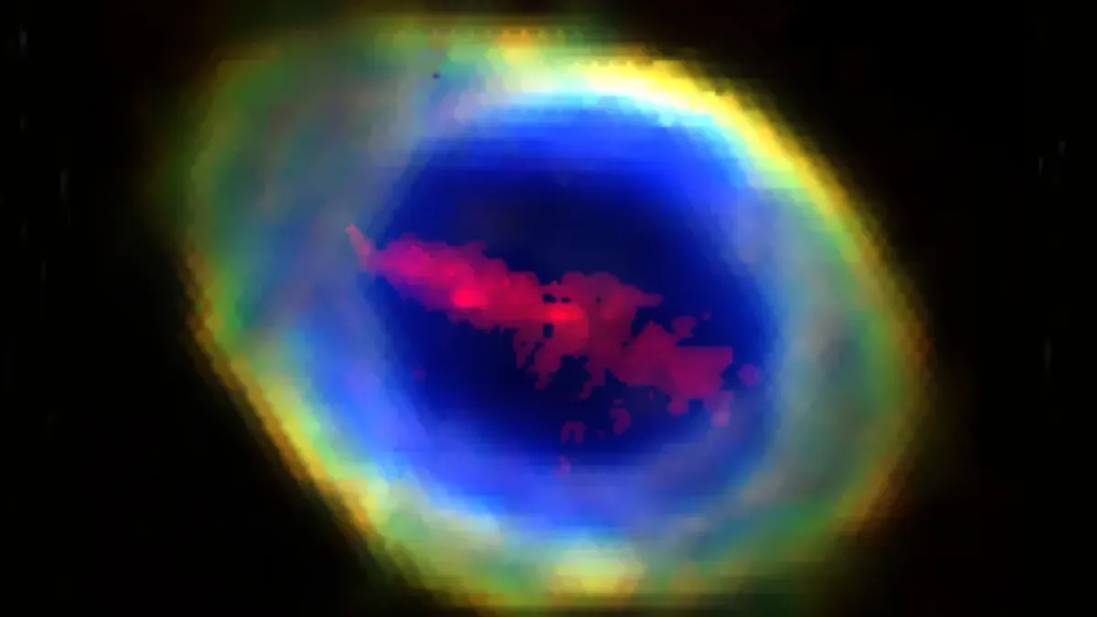 Spectral analysis of the Ring Nebula reveals an iron bar structure using the WEAVE instrument's LIFU mode