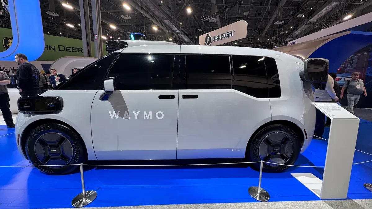 Waymo's Ojai robotaxi with silver paint and Waymo branding