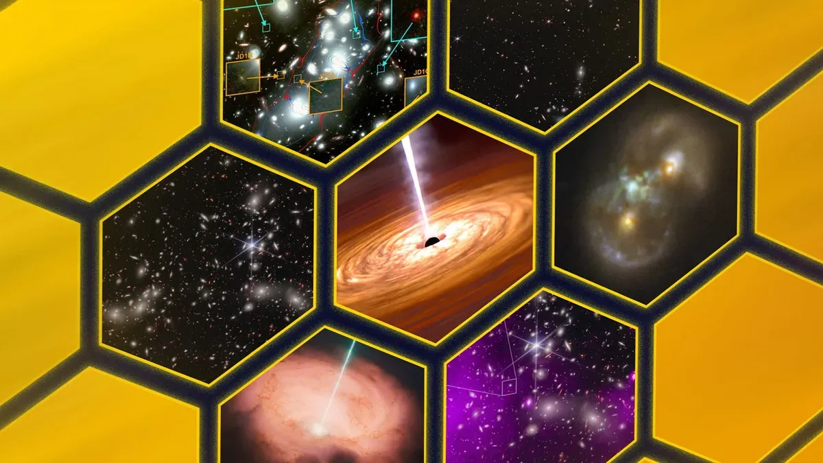 James Webb Space Telescope observing distant galaxies and black holes in the early universe