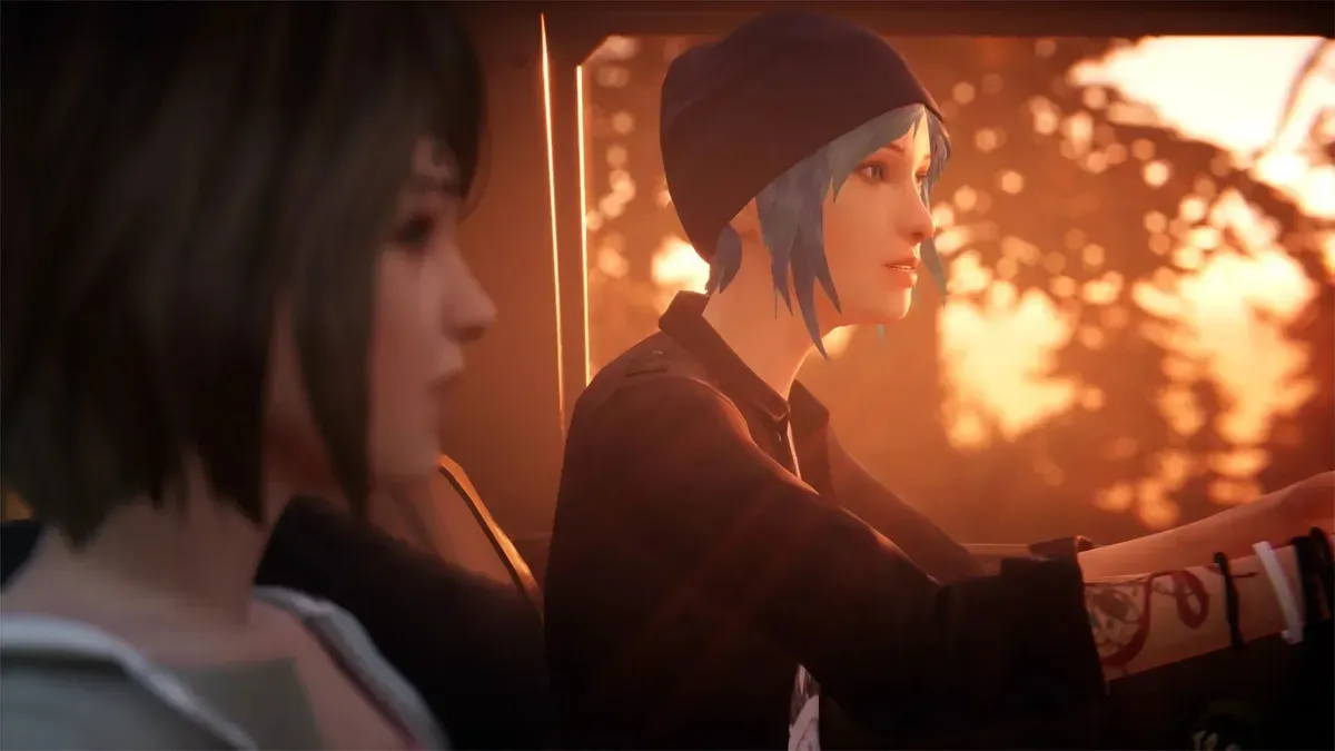 Max and Chloe from Life is Strange: Reunion depicted in a party scene with spiked wine and hallucinogenic mushrooms