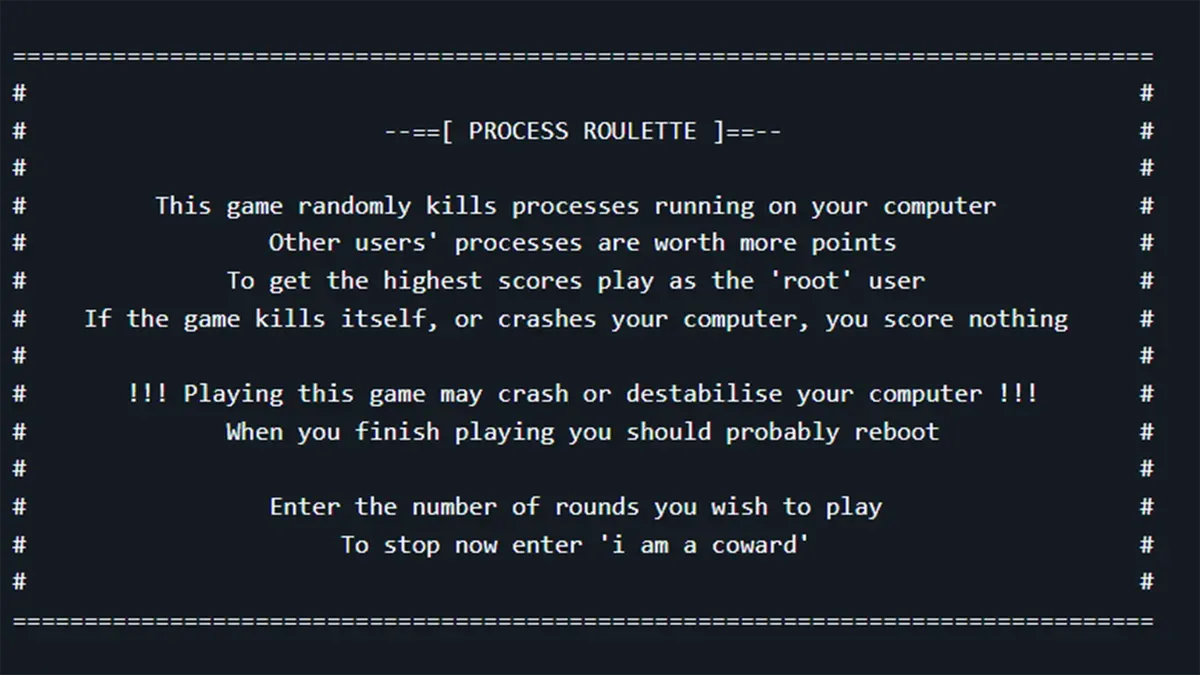Process roulette apps crashing PC with malware warnings