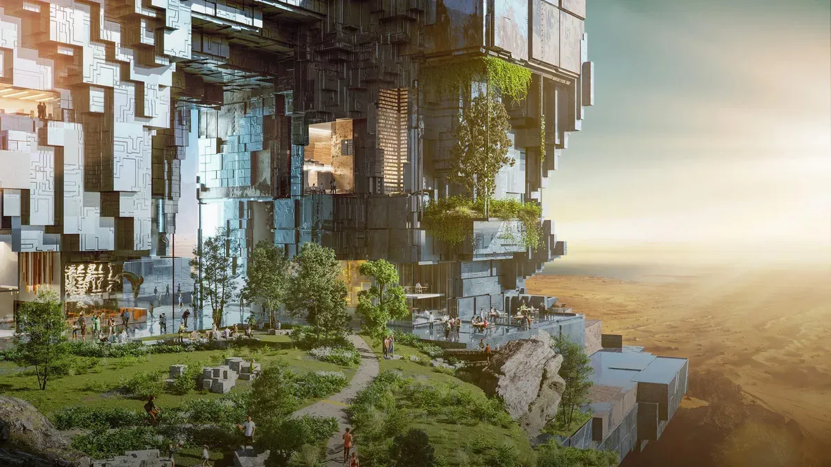 Neom's AI data center concept in the desert