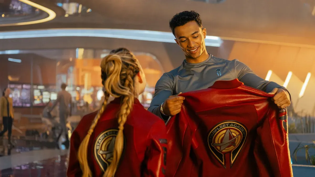 Star Trek: Starfleet Academy episode 'Vitus Reflux' depicting students in a futuristic sports competition