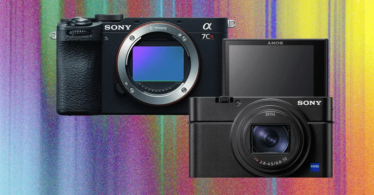 A photographer using a travel camera to capture a landscape, with AI tools analyzing image quality in the background.