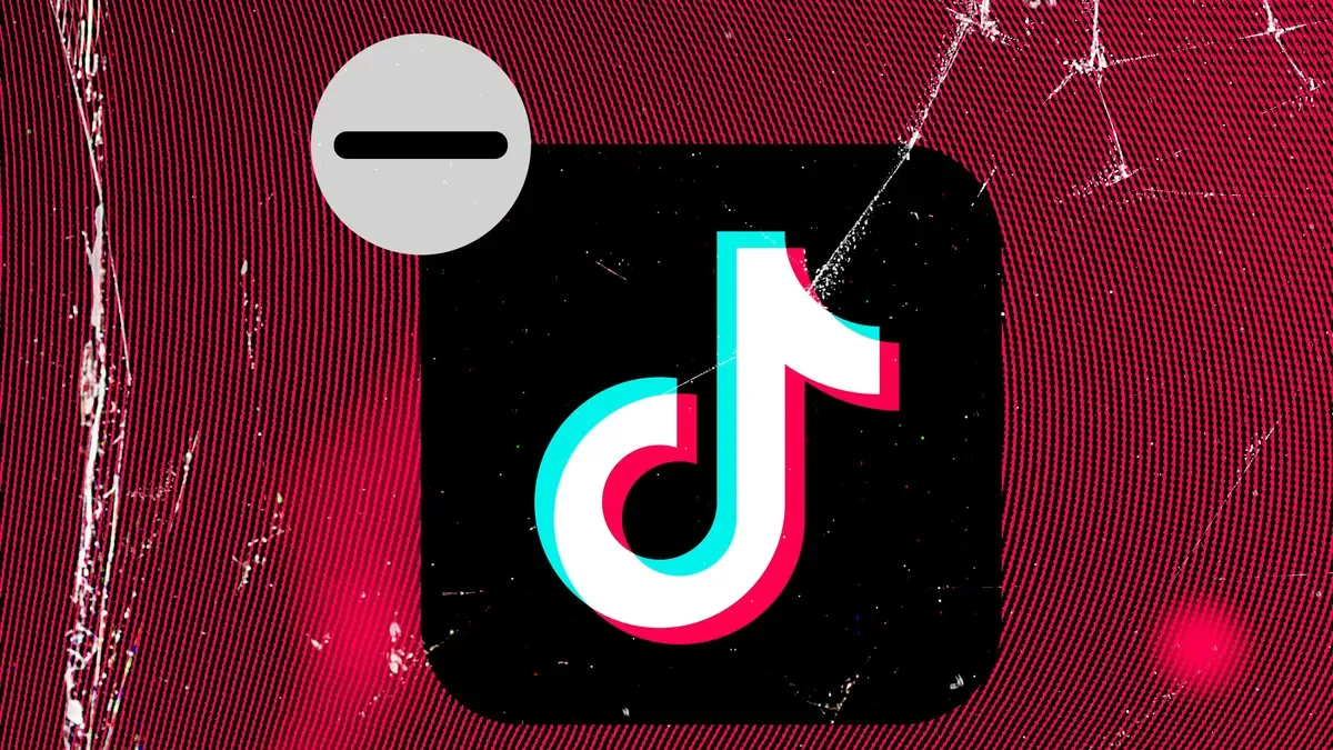 TikTok app on a smartphone with error messages