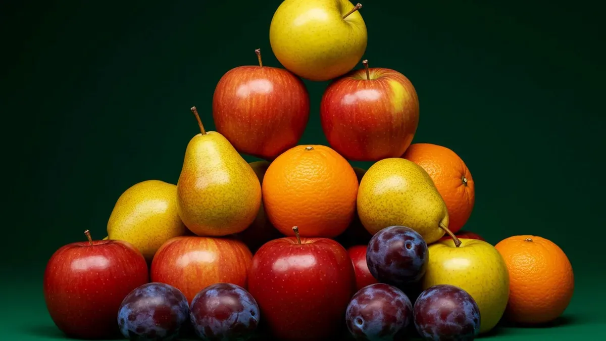 U.S. Dietary Guidelines 2025–2030 infographic showing inverted pyramid structure with animal protein at the top and whole grains at the bottom